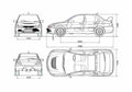 Blueprint Mitsubishi Lancer Evo IX Sedan 2005 A4 Photo Print