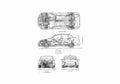 Blueprint Mitsubishi Lancer Evo VII Sedan 2001 A4 Photo Print