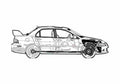 Blueprint Mitsubishi Lancer Evo VII Sedan 2003 A4 Photo Print