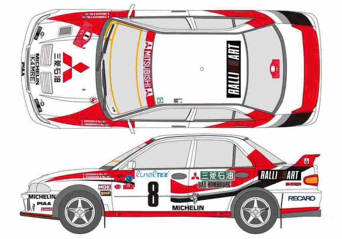 Blueprint Mitsubishi Lancer Evo WRC Sedan 1993 A4 Photo Print
