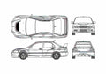 Blueprint Mitsubishi Lancer Evolution IX GT Sedan 2005 A4 Photo Print
