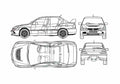 Blueprint Mitsubishi Lancer Evolution IX Sedan 2006 A4 Photo Print