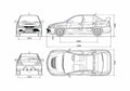 Blueprint Mitsubishi Lancer Evolution IX Sedan 2007 A4 Photo Print