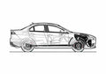 Blueprint Mitsubishi Lancer Evolution MR Touring Sedan 2010 A4 Photo Print