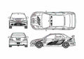 Blueprint Mitsubishi Lancer Evolution VII Sedan 2003 A4 Photo Print