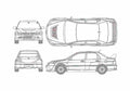 Blueprint Mitsubishi Lancer Evolution VIII Sedan 2006 A4 Photo Print
