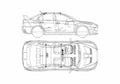 Blueprint Mitsubishi Lancer Evolution X Sedan 2008 A4 Photo Print