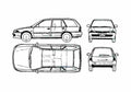 Blueprint Mitsubishi Lancer GLXI Wagon 1993 A4 Photo Print