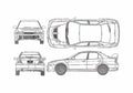Blueprint Mitsubishi Lancer GSR Evo VI Sedan A4 Photo Print