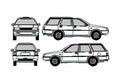 Blueprint Mitsubishi Lancer IV Estate Wagon 1989 A4 Photo Print