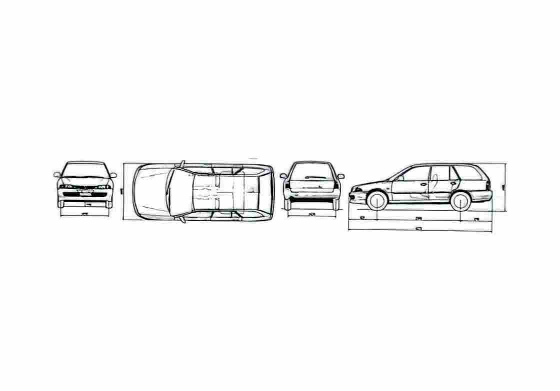 Blueprint Mitsubishi Lancer V Wagon 1993 A4 Photo Print
