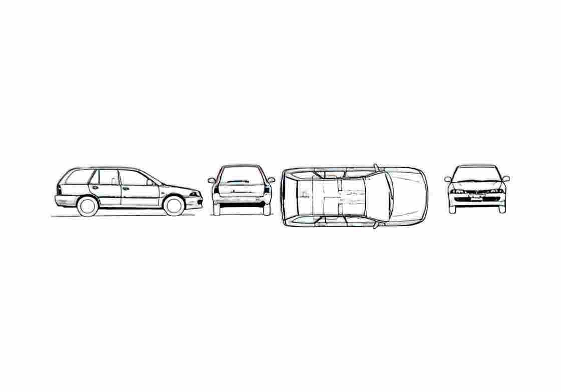 Blueprint Mitsubishi Lancer VI Estate Wagon 1998 A4 Photo Print