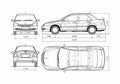 Blueprint Mitsubishi Lancer VII Sedan 2002 A4 Photo Print