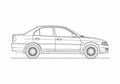 Blueprint Mitsubishi Lancer VII Sedan 2004 A4 Photo Print