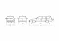 Blueprint Mitsubishi Lancer VIII Estate Wagon 2007 A4 Photo Print