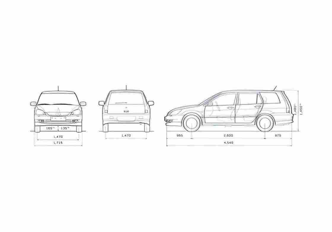Blueprint Mitsubishi Lancer VIII Estate Wagon 2007 A4 Photo Print