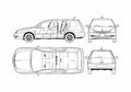 Blueprint Mitsubishi Lancer Wagon 2005 A4 Photo Print