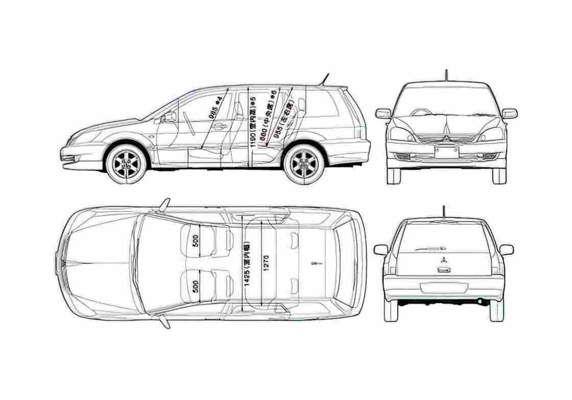 Blueprint Mitsubishi Lancer Wagon 2005 A4 Photo Print