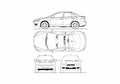 Blueprint Mitsubishi Lancer X Sedan 2008 A4 Photo Print
