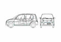 Blueprint Mitsubishi Minica Hatchback 2005 A4 Photo Print