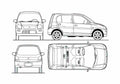 Blueprint Mitsubishi Minica Hatchback 2010 A4 Photo Print