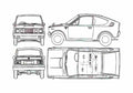Blueprint Mitsubishi Minica Skipper Hatchback 1971 A4 Photo Print