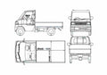 Blueprint Mitsubishi Minicab Truck 2005 A4 Photo Print