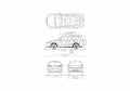 Blueprint Mitsubishi Outlander XL SUV 2006 A4 Photo Print