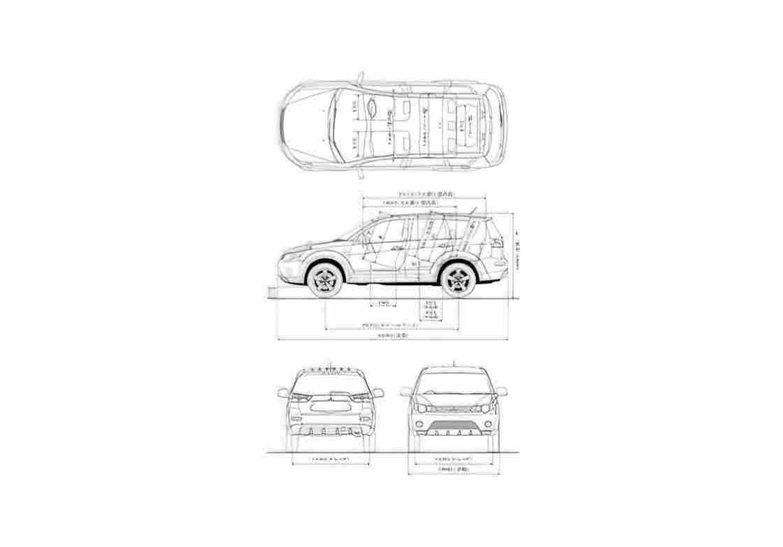 Blueprint Mitsubishi Outlander XL SUV 2006 A4 Photo Print