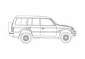 Blueprint Mitsubishi Pajero III 28LWB SUV 2002 A4 Photo Print