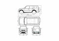 Blueprint Mitsubishi Pajero III SUV 1999 A4 Photo Print