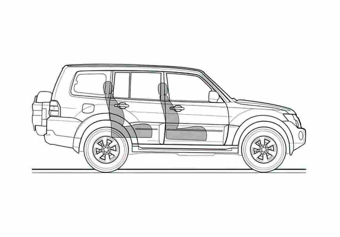Blueprint Mitsubishi Pajero IV King LWB SUV 2007 A4 Photo Print