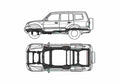Blueprint Mitsubishi Pajero IV SUV 2007 A4 Photo Print