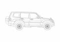 Blueprint Mitsubishi Pajero LWB SUV 2007 A4 Photo Print
