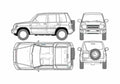 Blueprint Mitsubishi Pajero Pinin SUV 2005 A4 Photo Print