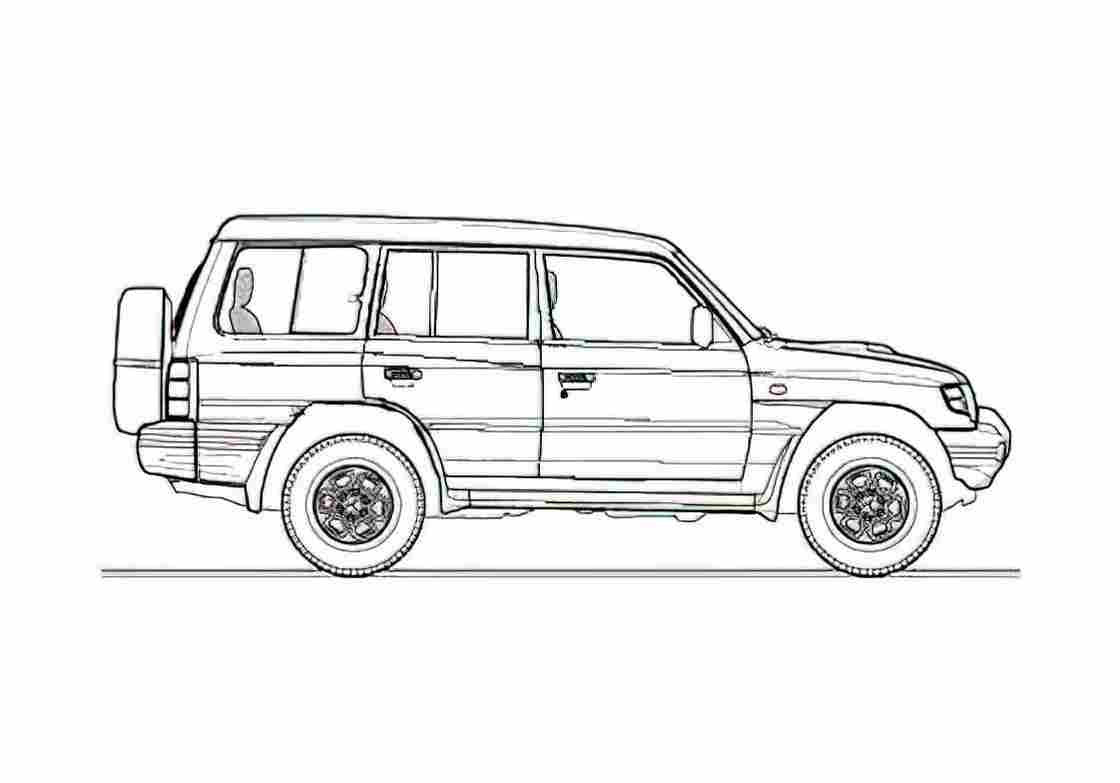 Blueprint Mitsubishi Pajero SFX SUV 2009 A4 Photo Print