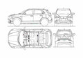 Blueprint Mitsubishi RVR SUV 2010 A4 Photo Print
