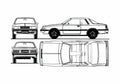 Blueprint Mitsubishi Sapporo Coupe 1983 A4 Photo Print