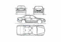 Blueprint Mitsubishi Sigma Sedan 1993 A4 Photo Print