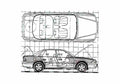 Blueprint Mitsubishi Sigma V6 Sedan 1991 A4 Photo Print