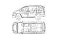 Blueprint Mitsubishi Space Gear Minivan 2005 A4 Photo Print