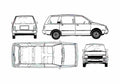 Blueprint Mitsubishi Space Wagon Minivan 1984 A4 Photo Print