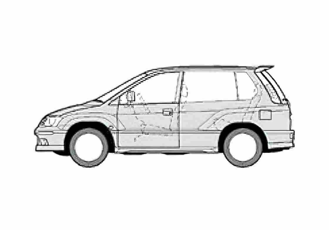 Blueprint Mitsubishi Spacerunner 2400 Hatchback 2000 A4 Photo Print