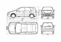 Blueprint Mitsubishi Spacestar Minivan 2001 A4 Photo Print