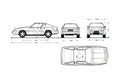 Blueprint Mitsubishi Starion Coupe 1982 A4 Photo Print