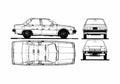 Blueprint Mitsubishi Tredia Sedan 1983 A4 Photo Print