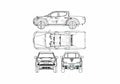 Blueprint Mitsubishi Triton Pick up 2006 A4 Photo Print