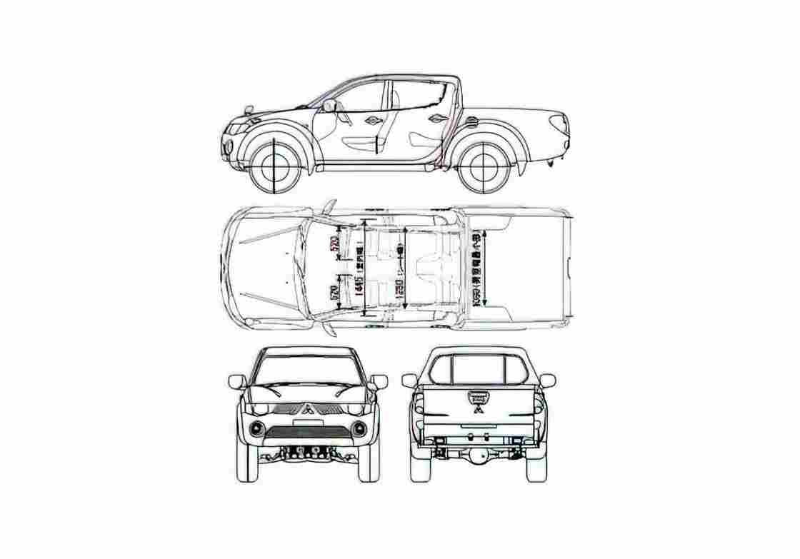 Blueprint Mitsubishi Triton Pick up 2006 A4 Photo Print