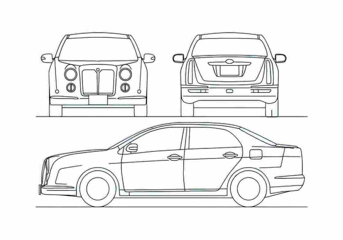 Blueprint Mitsuoka Galue 204 Sedan 2009 A4 Photo Print