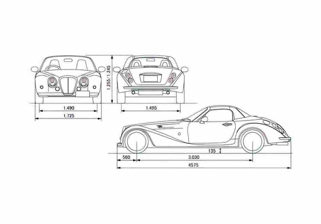 Blueprint Mitsuoka Himiko Cabriolet 2008 A4 Photo Print